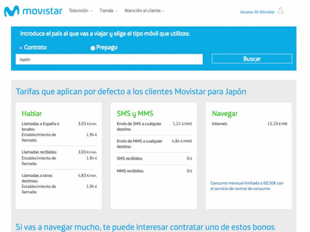 roaming movistar japon