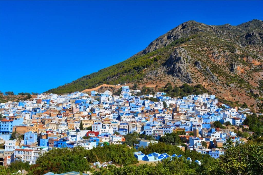 Mirador de Kasbah, vista panorámica de Chefchaouen, pueblo azul, Marruecos, 2 días