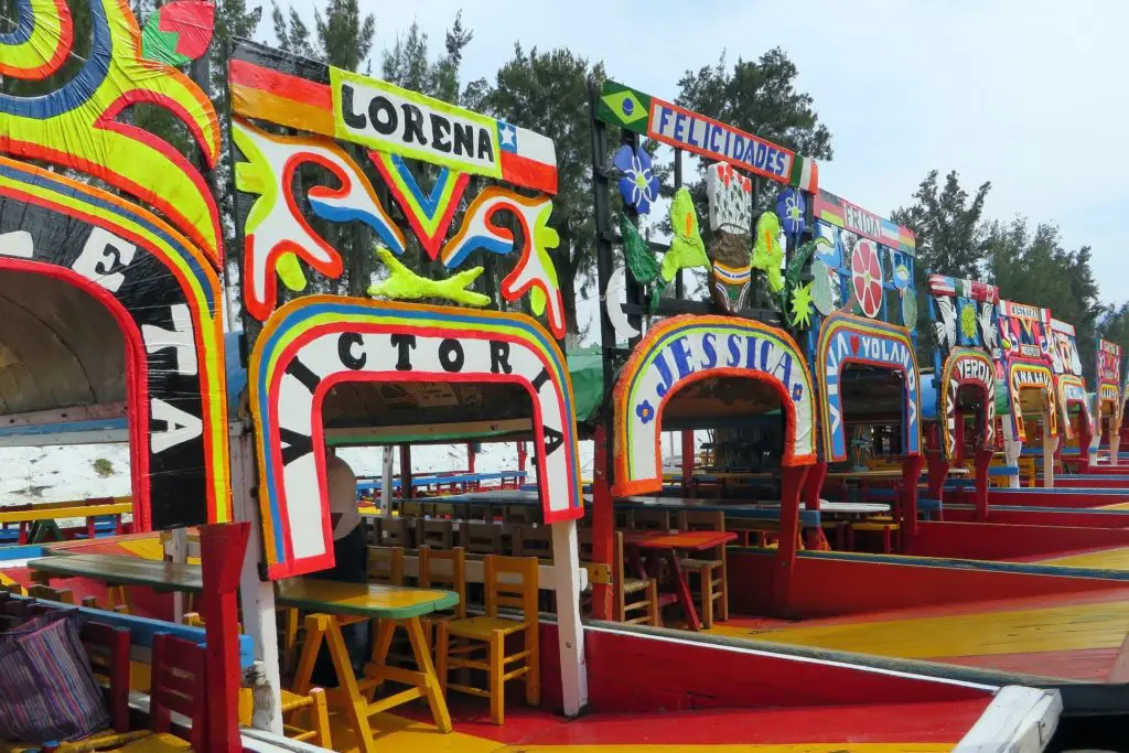 Trajineras en Xochimilco, ciudad de México