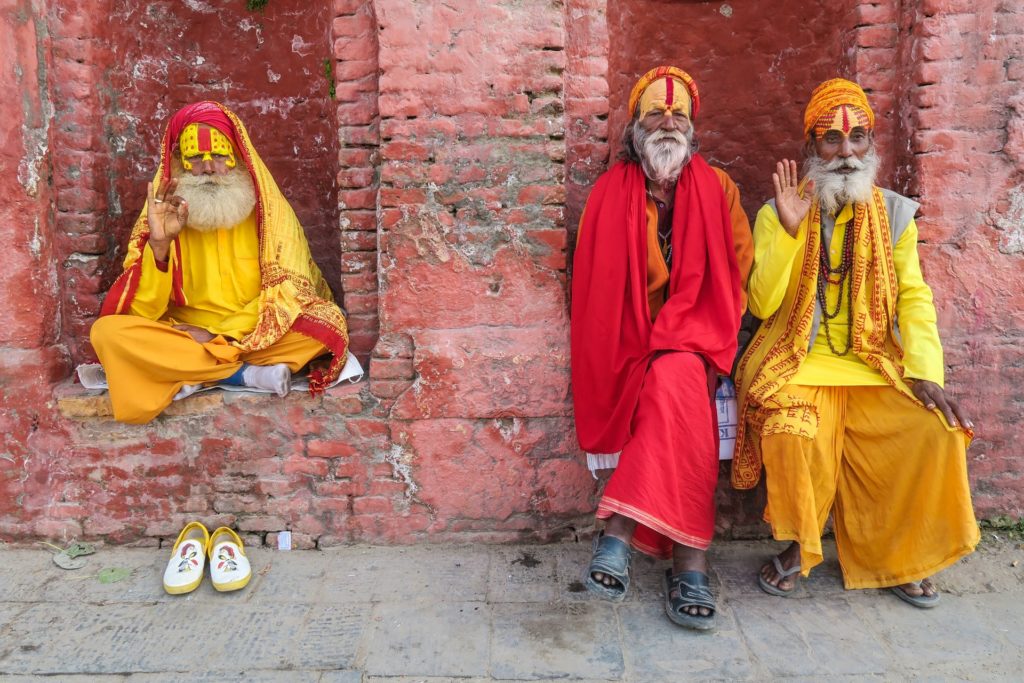 Sadhus at Pashupatinath, Kathmandu, Nepal.