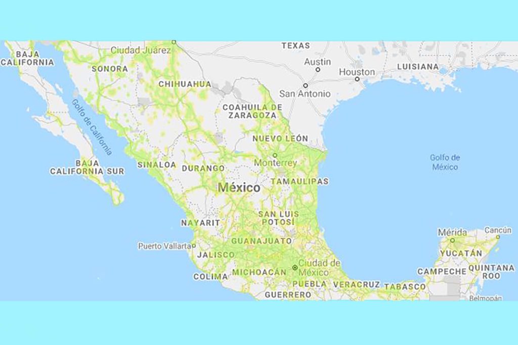 Mobilfunknetzabdeckung von Telcel in Mexiko