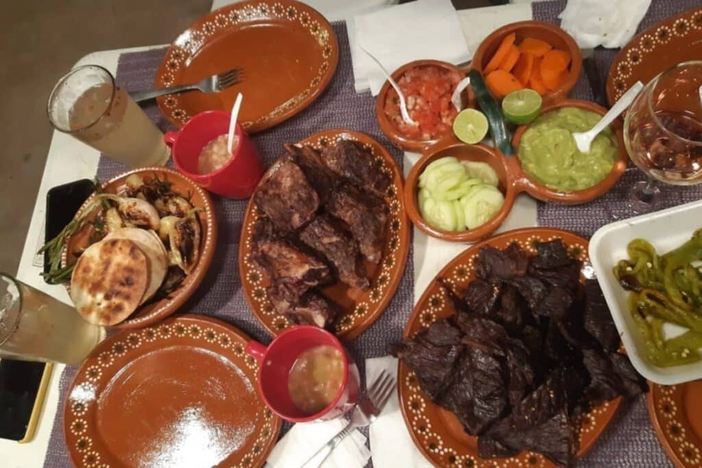 Gemüse und Fleisch, Mexikanisches Essen