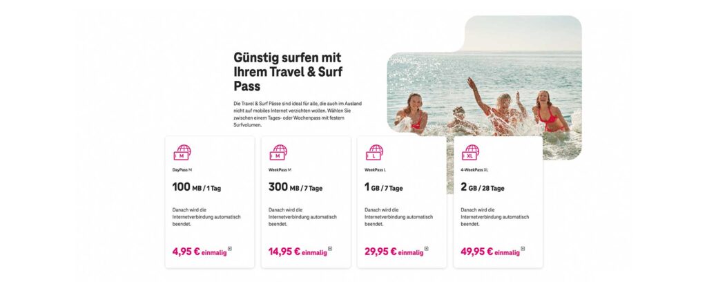 Screenshot von der Telekom-Website